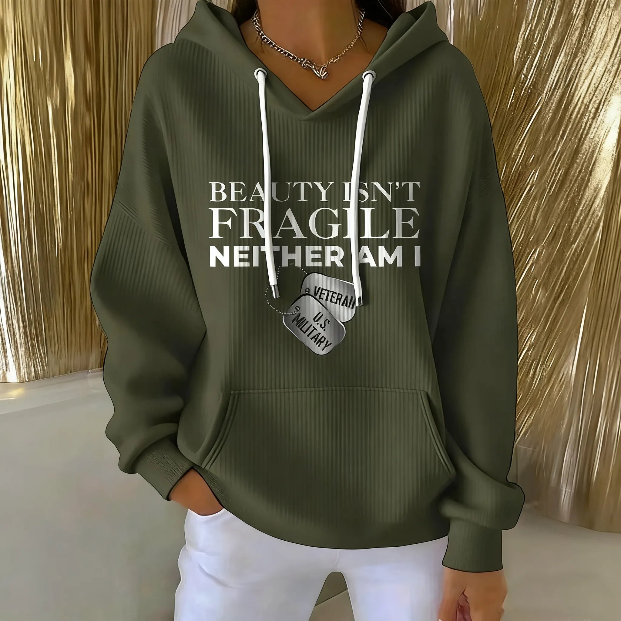 Women'S  Female Veteran Print Casual Sweatshirt