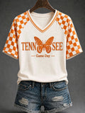 Women's Football Match Day Casual Printed T-shirt
