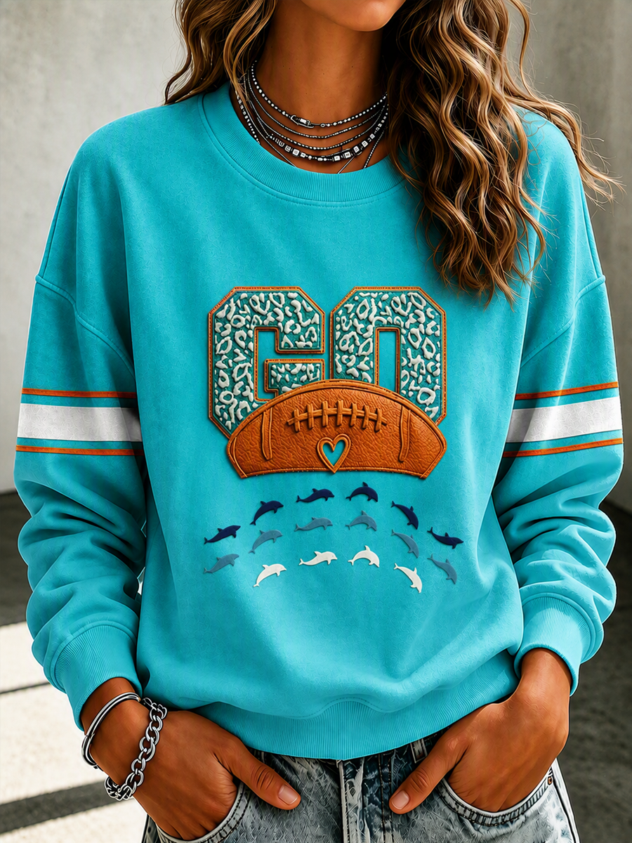 Women's Football Printed Casual Sweatshirt