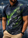 Men'S Football Print Casual Polo
