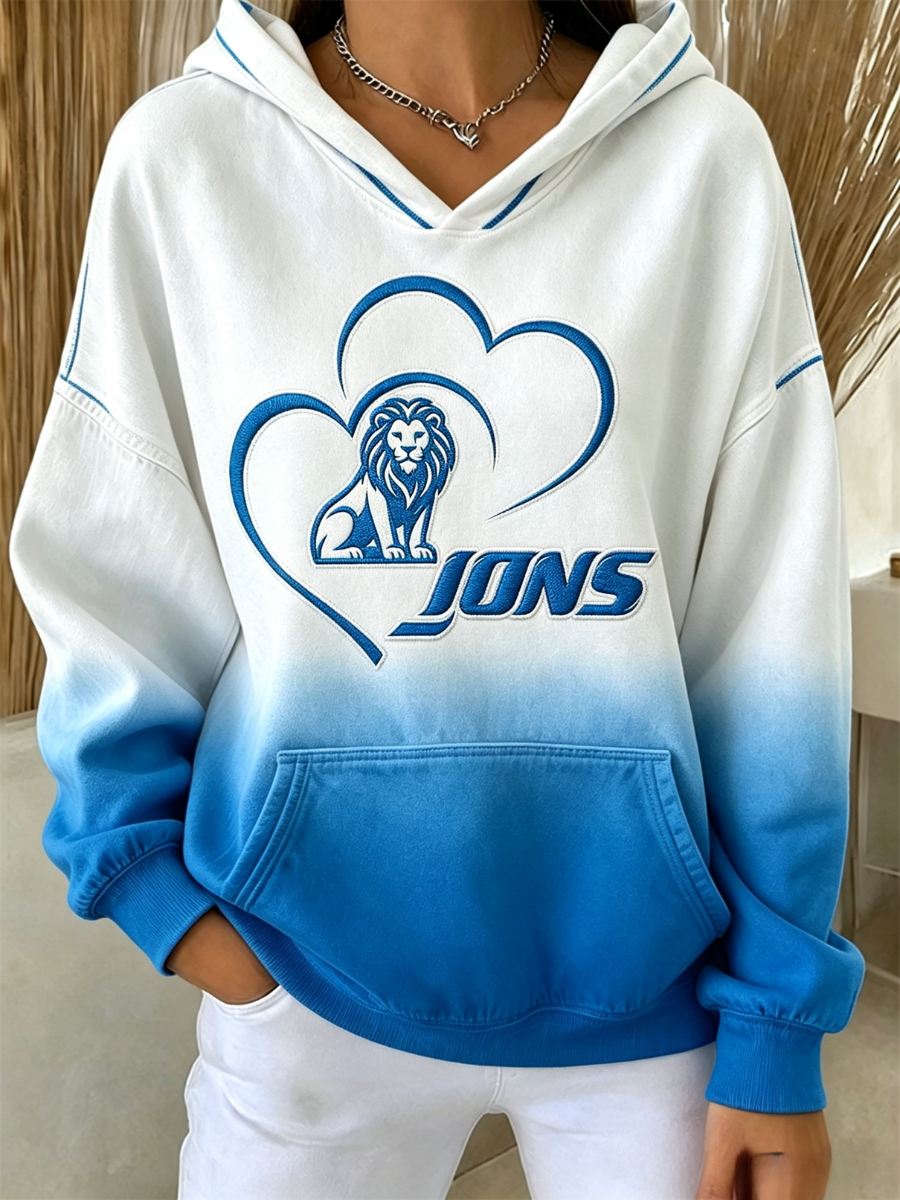 Women's Football Fan Printed Vintage Hoodie