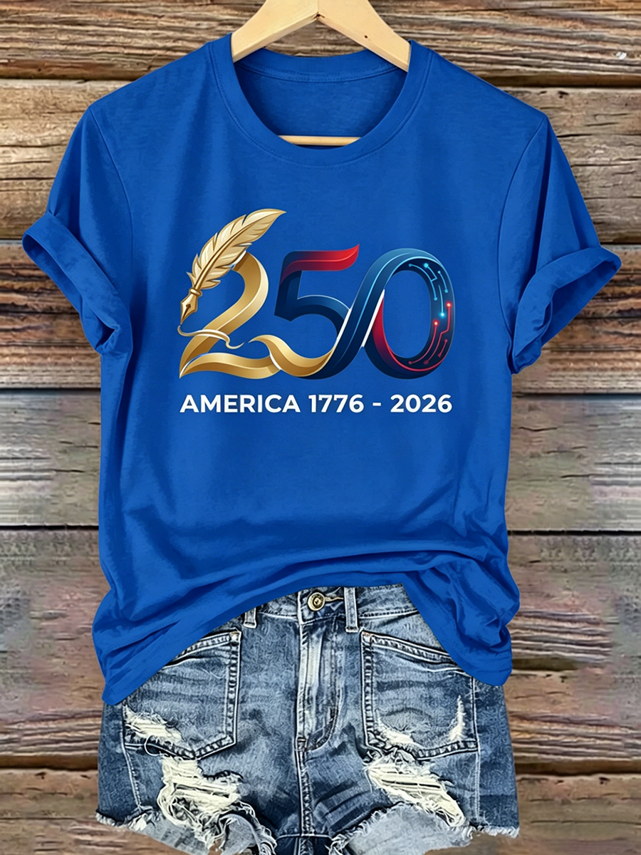 250Th Anniversary Printed Round Neck T-Shirt From The United States