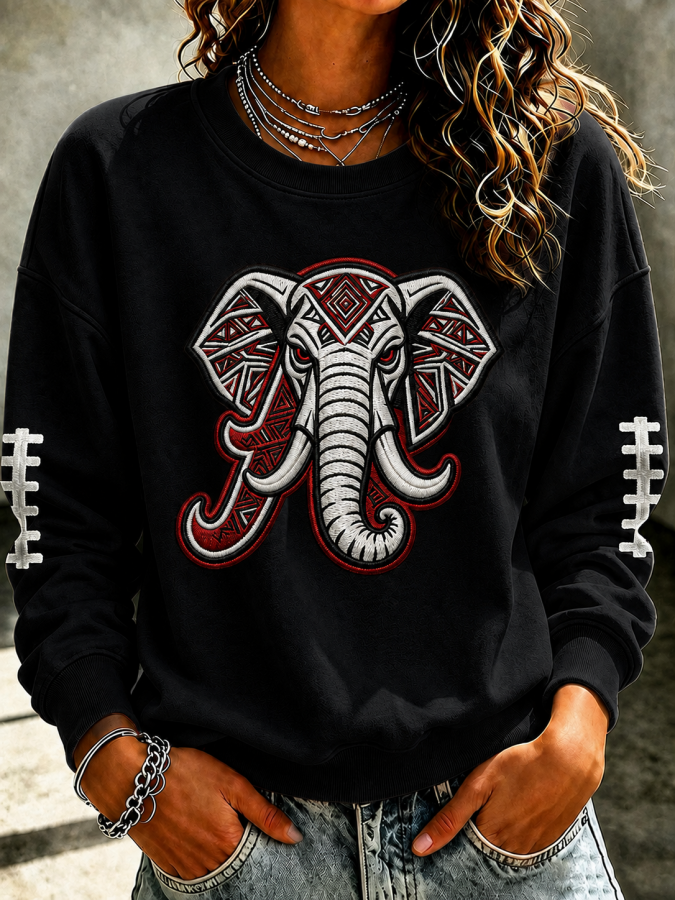 Women'S Rugby Printed Round Neck T-Shirt