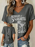 Women's Midnight Margaritas Print Casual T-shirt