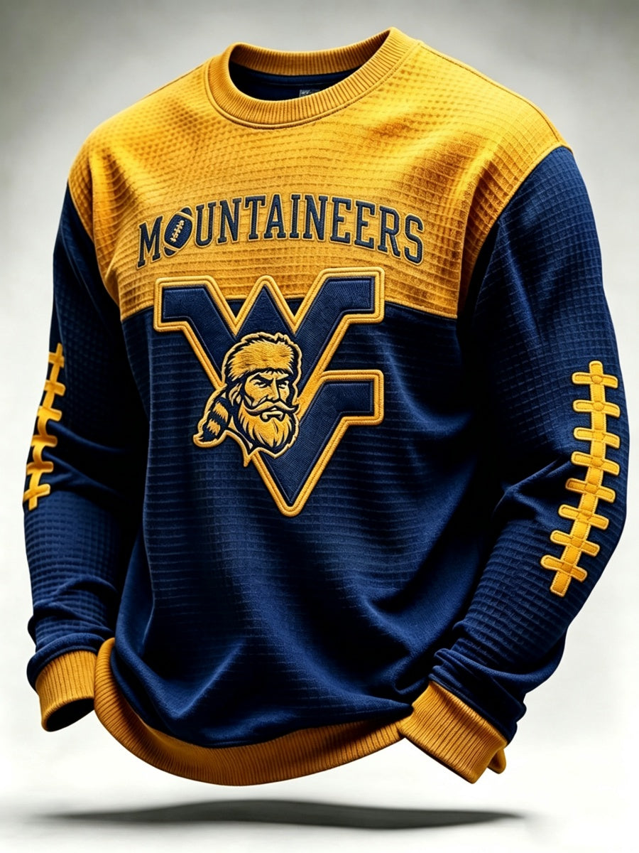 Men'S Football Printed Waffle Sweatshirt