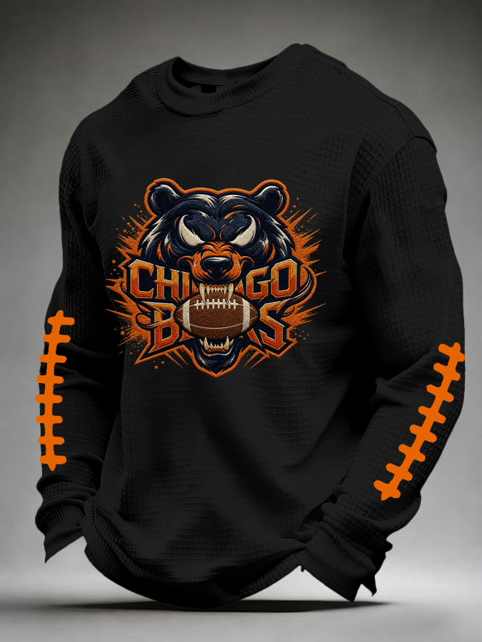 Men'S Football Printed Waffle T-Shirt
