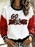 Women'S Retro Football Round Neck Sports Shirt