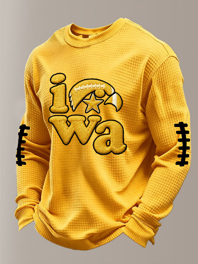 Men'S Football Printed Waffle T-Shirt