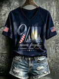 Women's  Retro  9.11 Never Forget Print T-shirt