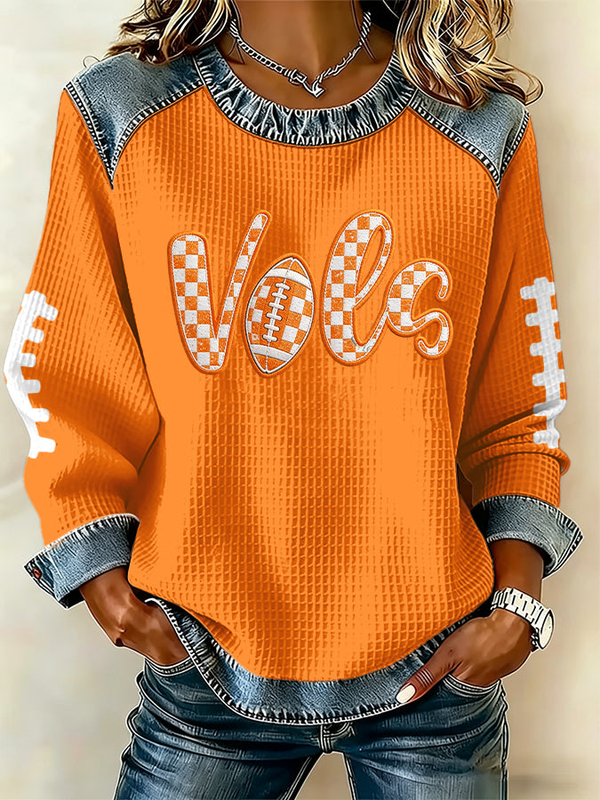 Women'S Rugby Print Long-Sleeved Sweatshirt
