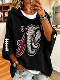 Women'S Retro Rugby Printed Hoodie