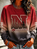 Women'S Retro Football Round Neck Sports Shirt