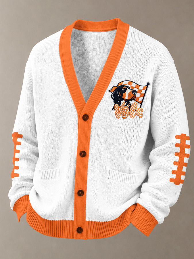 Men'S Sports Football Long Sleeved Cardigan