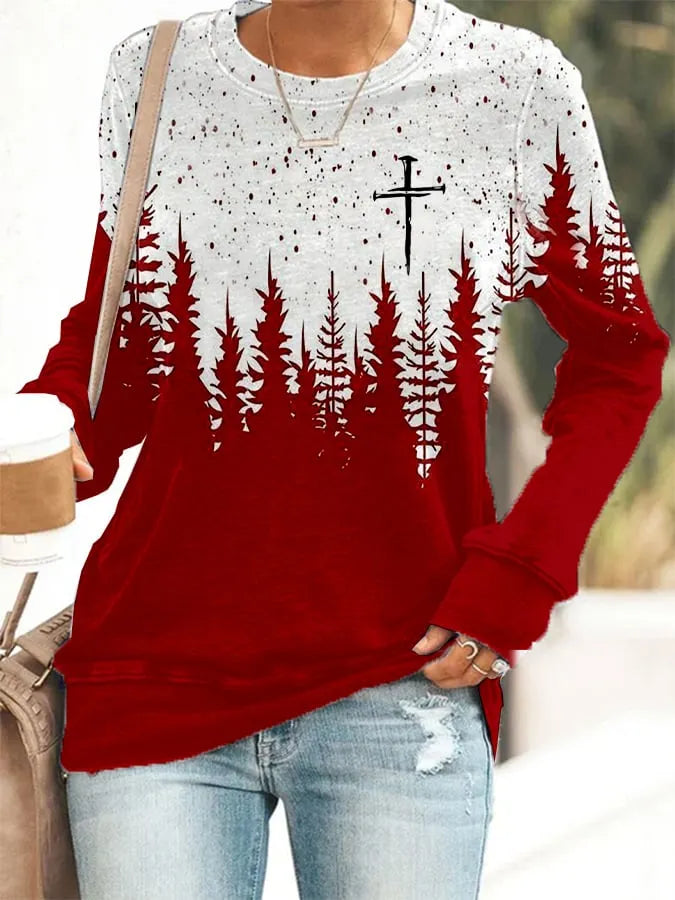 Women's Christmas Faith Print Sweatshirt