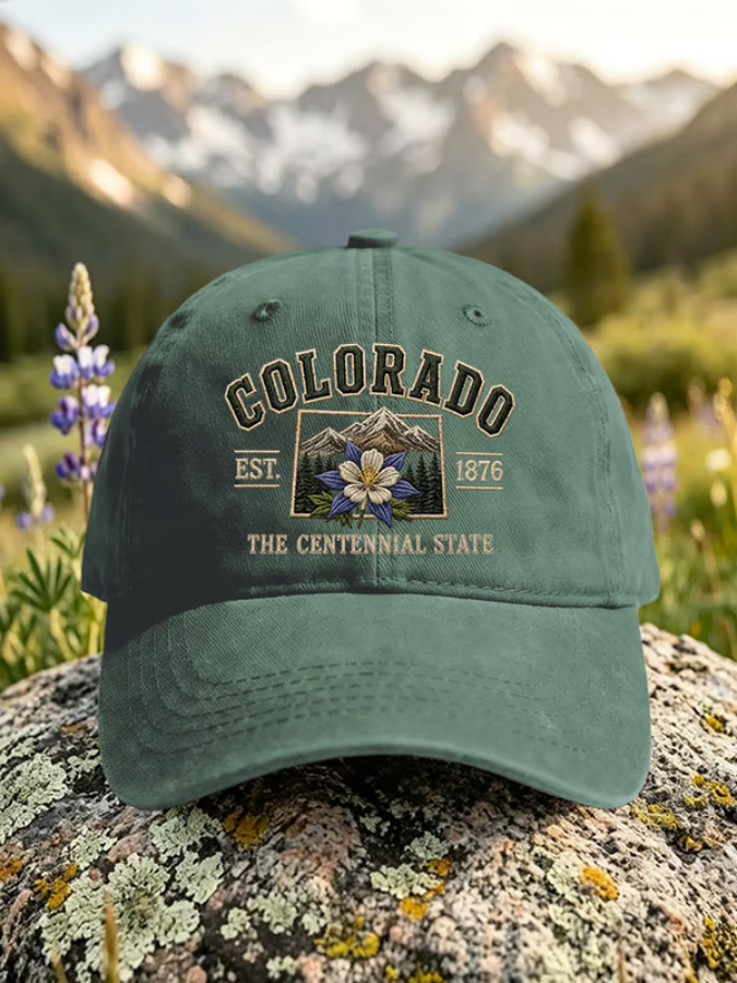Retro Colorado Est. 1876 The Centennial State Print Baseball Cap