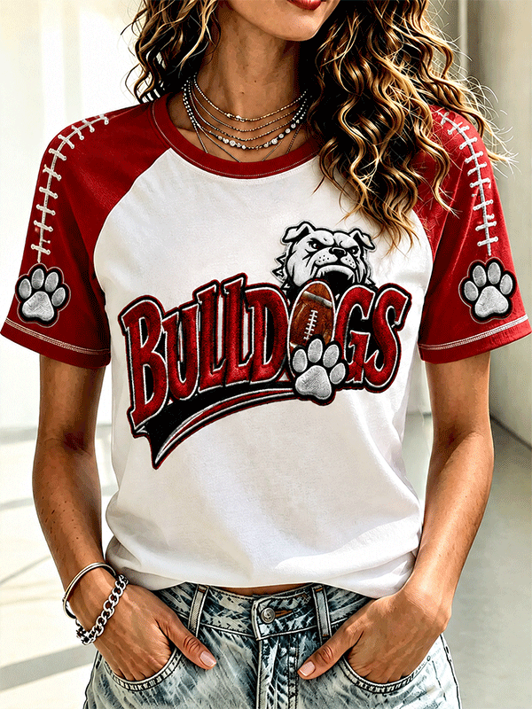 Women'S Sports Printed Round Neck T-Shirt