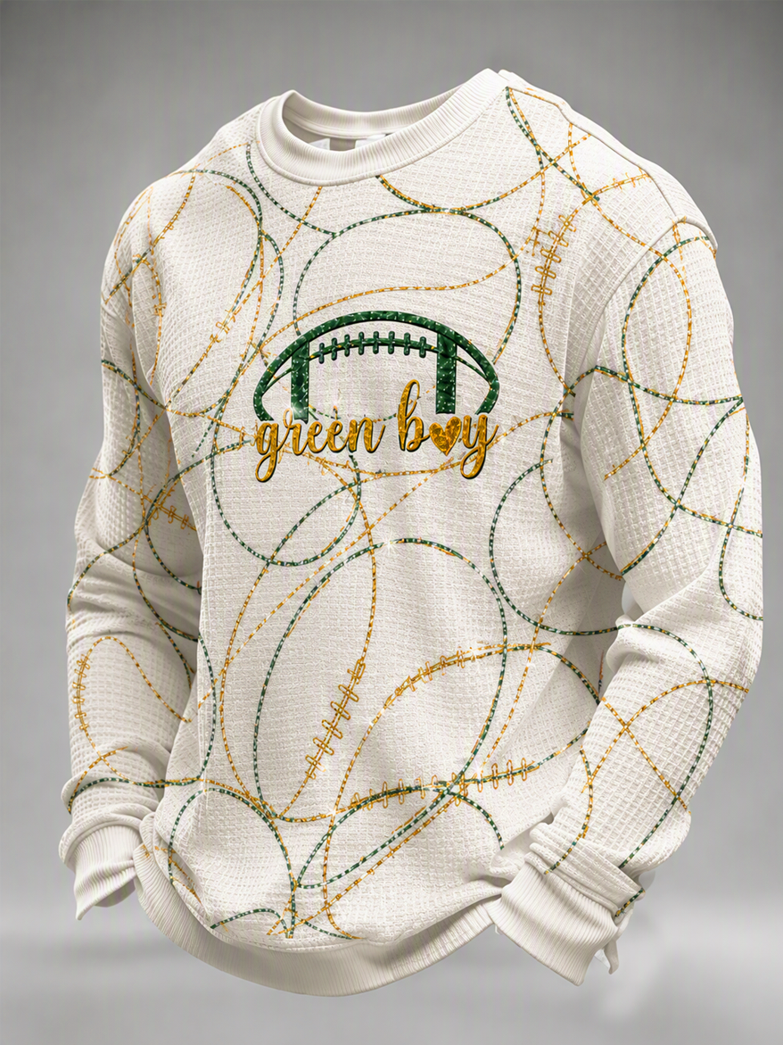 Men's Football Printed Waffle T-Shirt