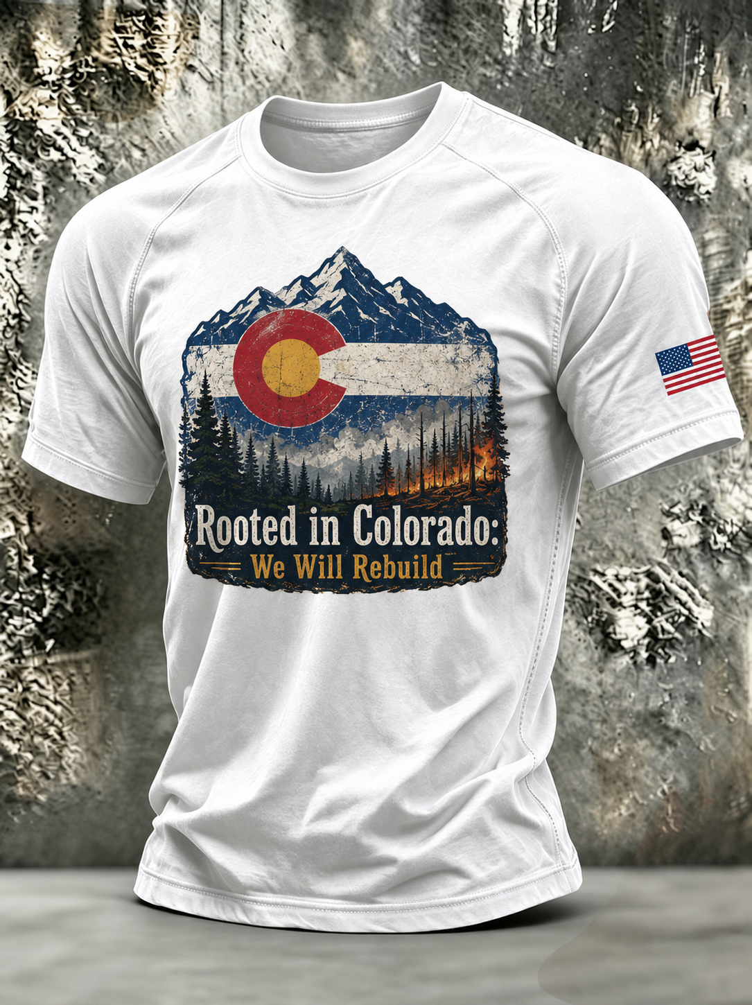 Men'S Colorado Strong: Rising From The Ashesn Printed T-Shirt