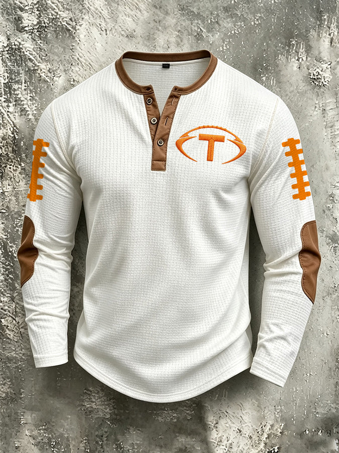 Men's Football Printed Waffle Top