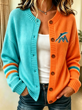 Women'S Casual Football Plant Knitted Cardigan Top