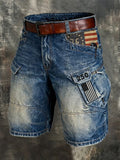 250Th Anniversary Flag Denim Printed Men'S Work Pants