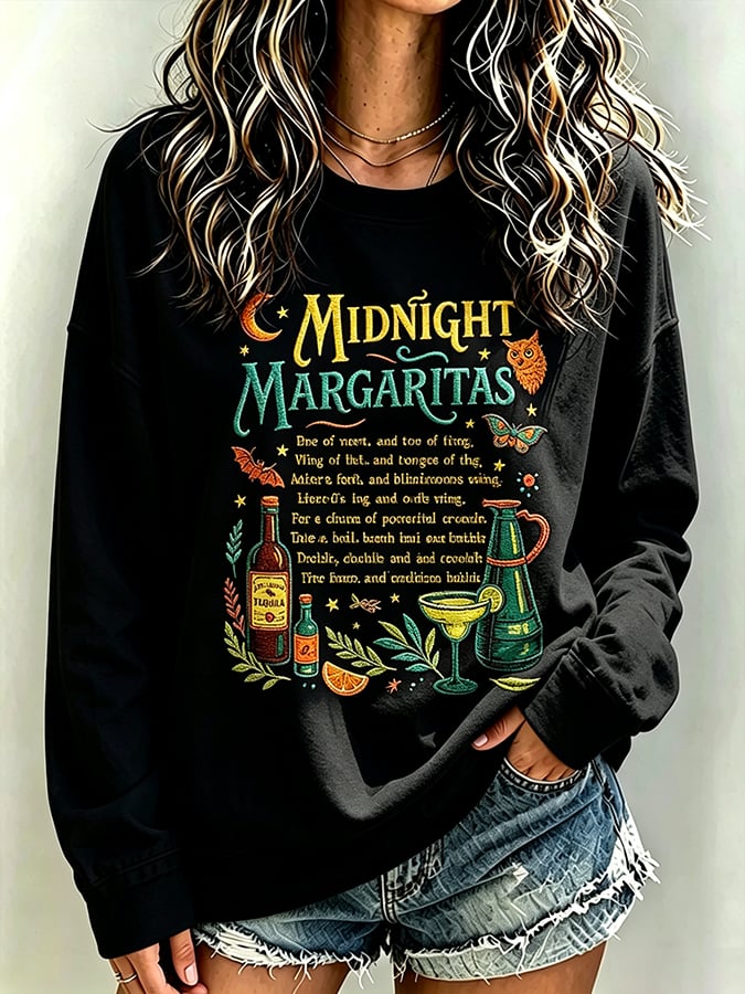 Women's Always Throw Spilled Salt Over Your Left Shoulder Print Casual Sweatshirt