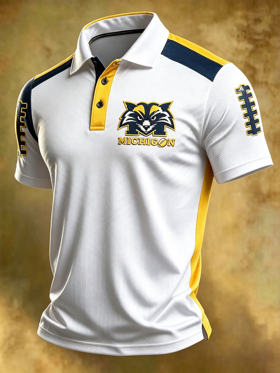 Men's Football Sports Casual Polo Shirt