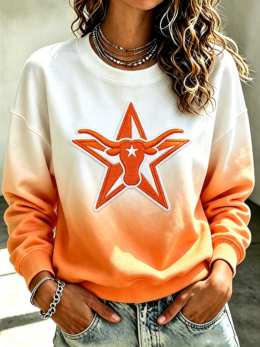 Women's Rugby Printed Round Neck T-shirt