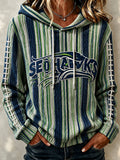 Women's American football knitted hooded