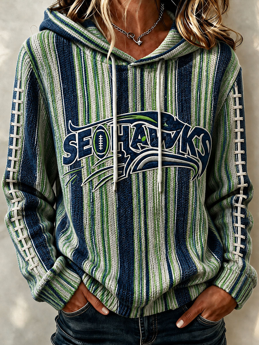 Women's American football knitted hooded