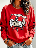 Women'S Retro Football Round Neck Sports Shirt