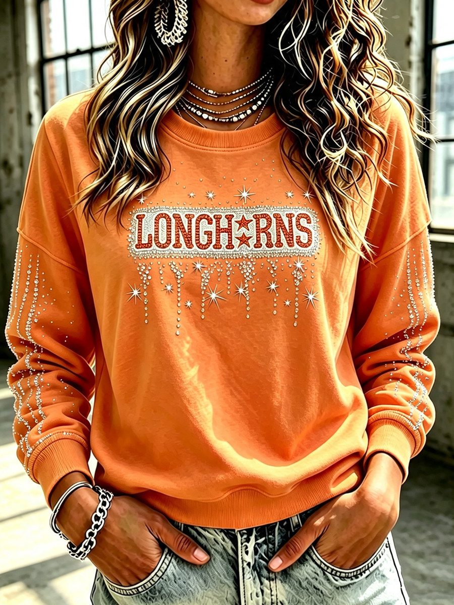 Women's Rugby Printed Round Neck T-shirt