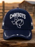 Unisex Football Print Washed Hat