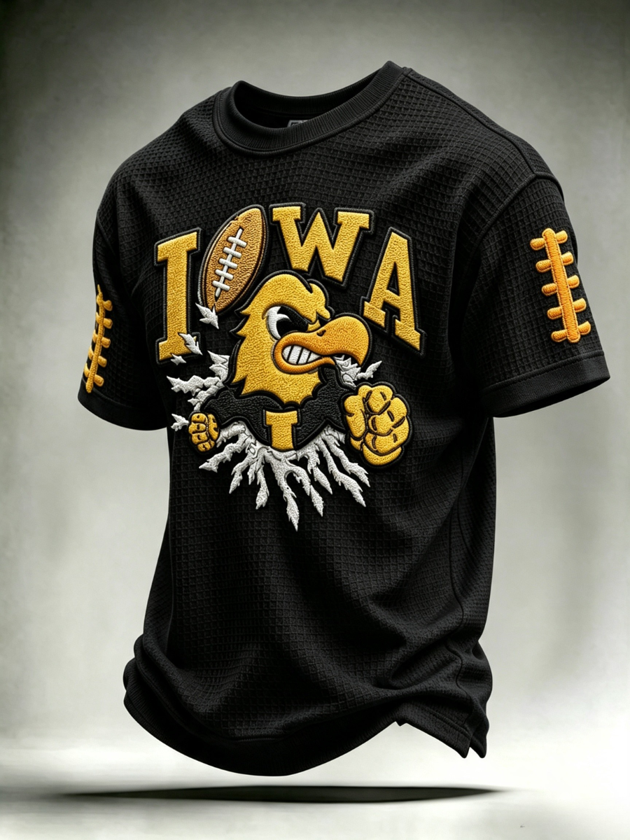 Men's Football Print Waffle T-Shirt