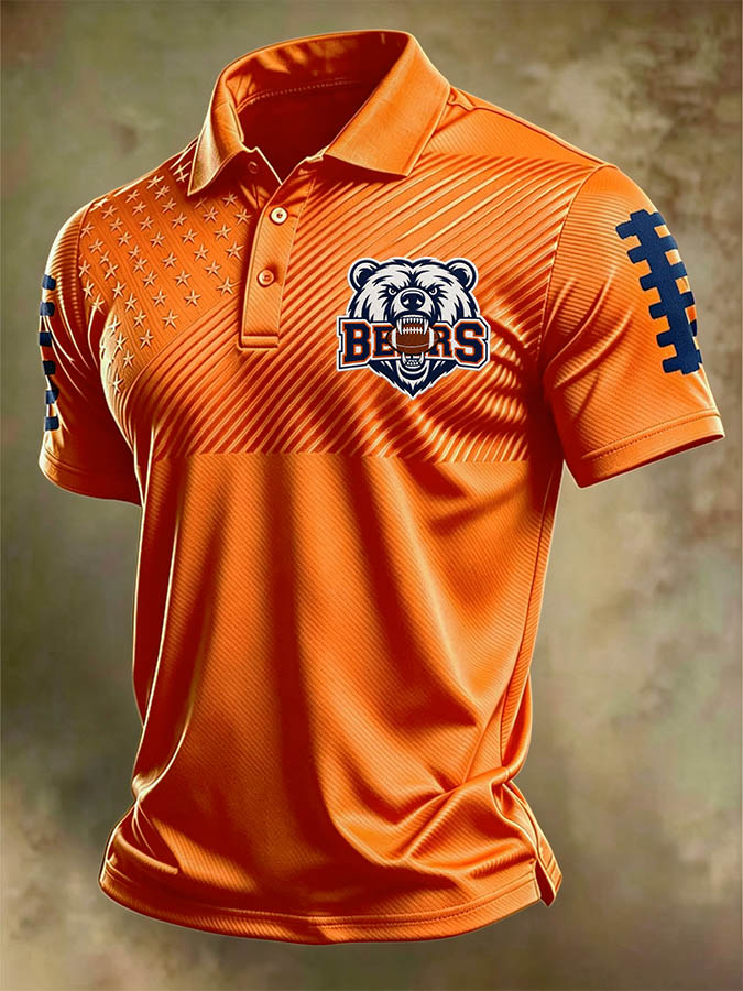 Men'S Retro Football Polo Shirt