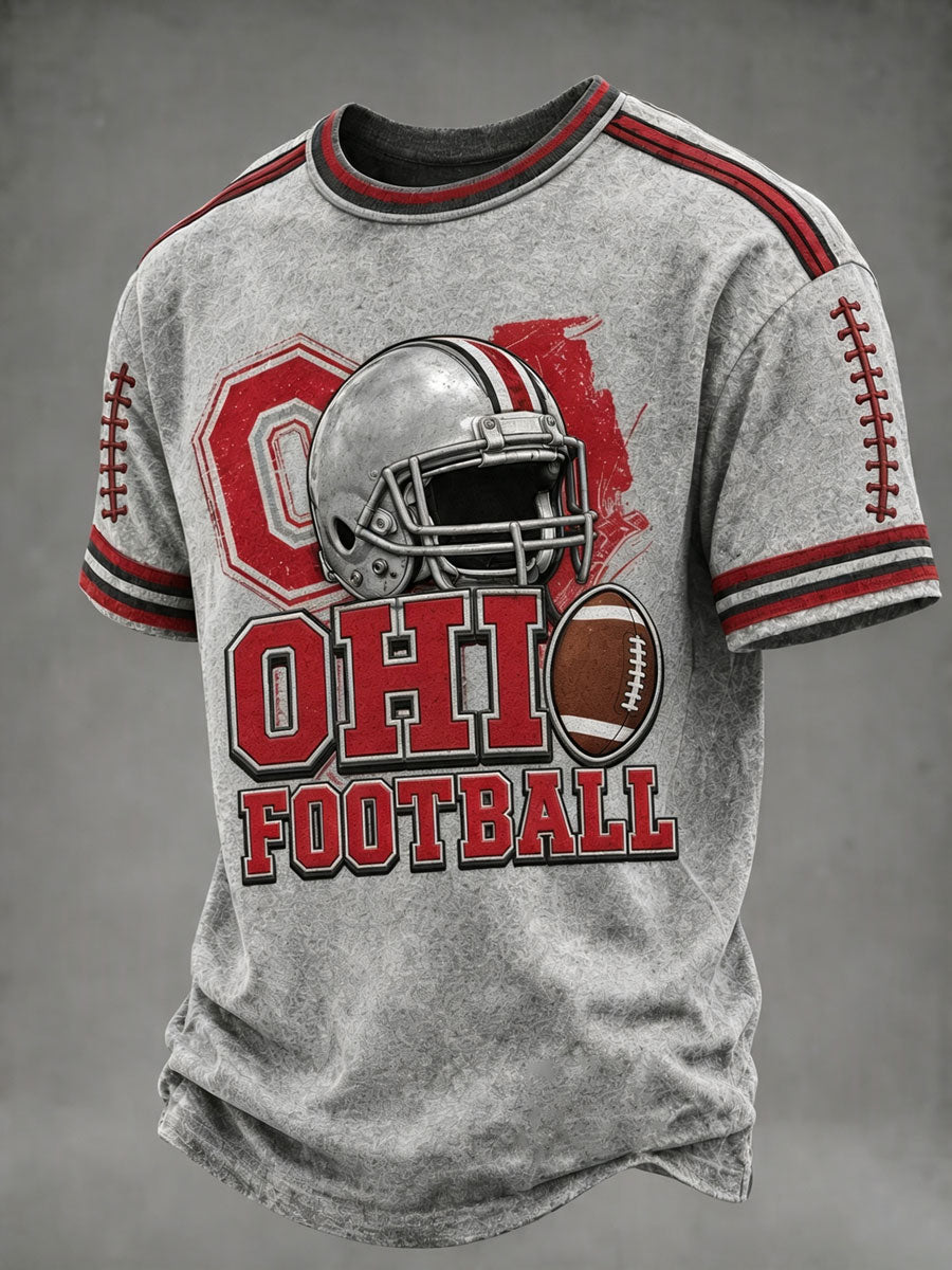 Men's Football Print Casual T-Shirt