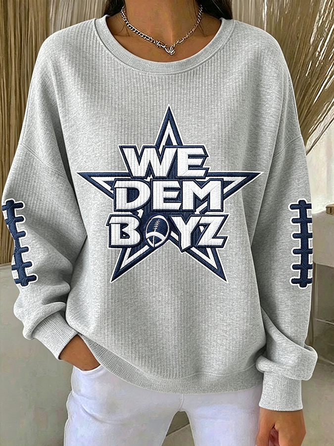 Women'S Football Print Casual Sweatshirt