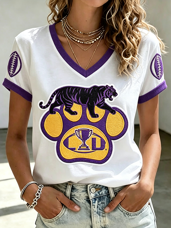 Women'S Football Print Short-Sleeve T-Shirt