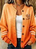 Women's Football Sports Casual Knitted Cardigan