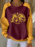 Women'S Football Fan Printed Vintage Hoodie