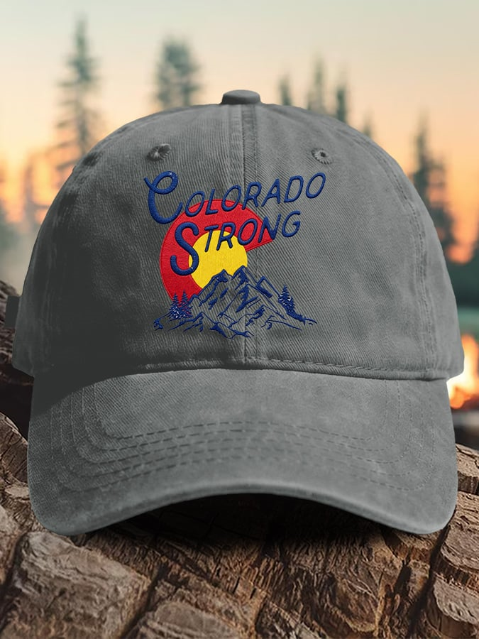 Retro Colorado Strong Colorado Wildfires Praying For The Firefighters Print Baseball Cap