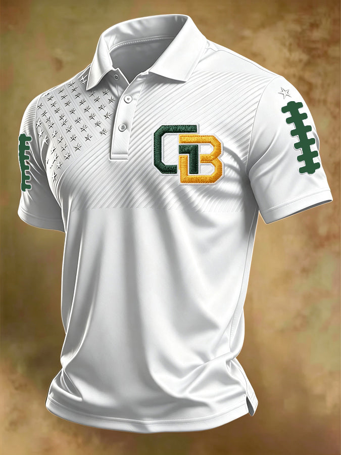 Men'S Football Printed Polo Shirt