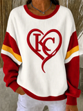 Women'S Football Print Casual Sweatshirt