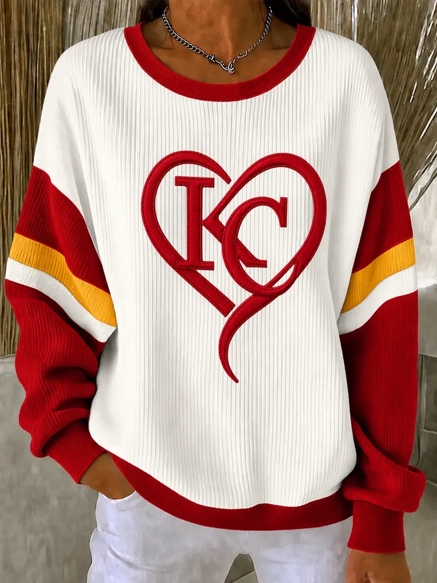 Women'S Football Print Casual Sweatshirt