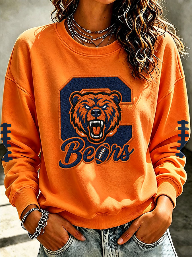 Women's Football Printed Casual Sweatshirt