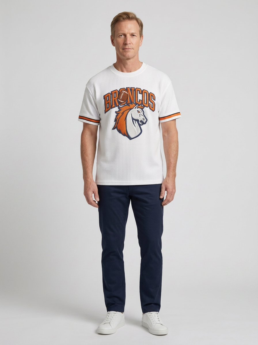 Unisex Denver Broncos Football Horse Logo Printed T-shirt
