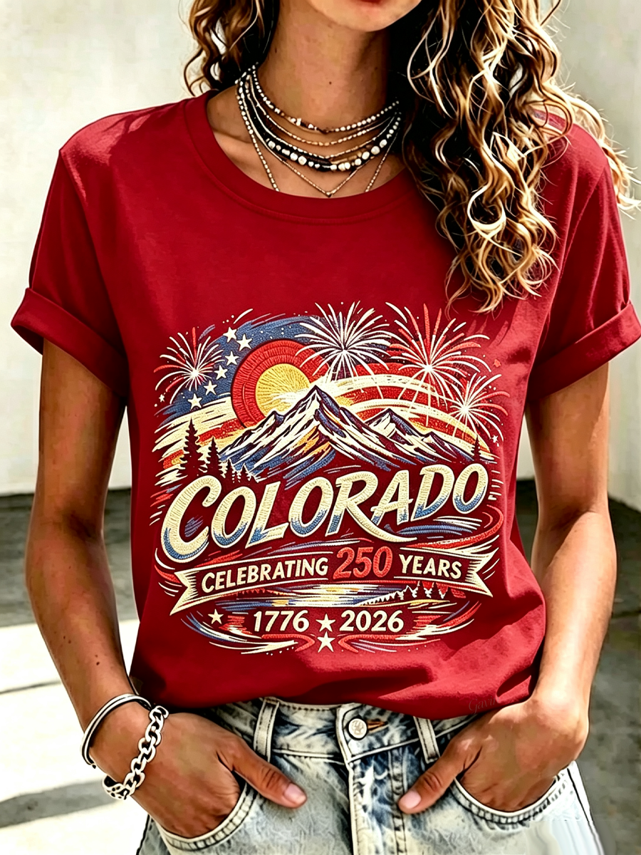 Women'S Colorado Strong Vintage Colorado Flag Mountain Forest T-Shirt