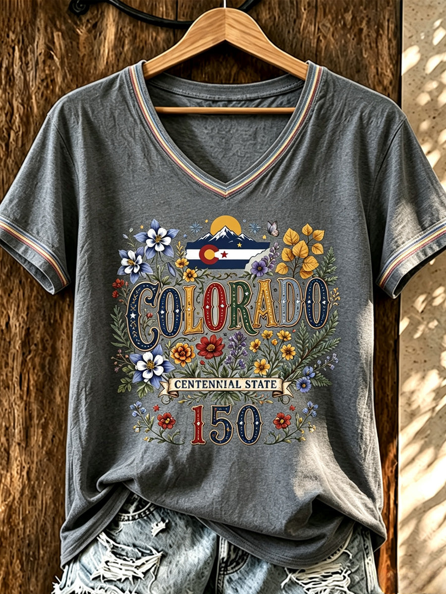 Women's Colorado 150years Anniversary Casual T-shirt