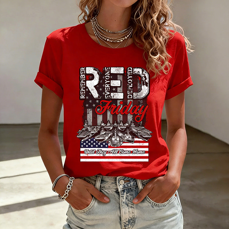 Women's Red Friday Casual T-Shirt
