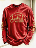 Men's Football Sports Pattern Waffle T-Shirt